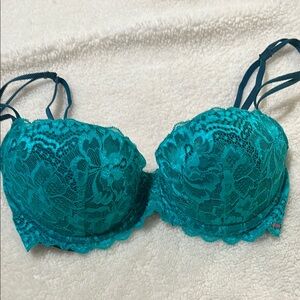 PINK Victoria's Secret Blue Push up Date Bra with Adjustable Straps